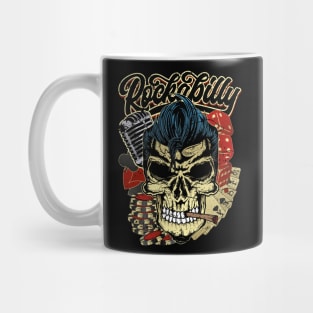 Rockabilly Greaser Skull Mug